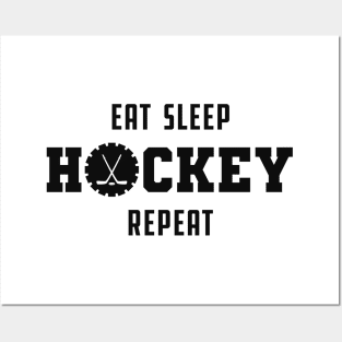 Hockey - Eat sleep hockey repeat Posters and Art